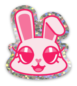 Brava Bunny Glitter Sticker